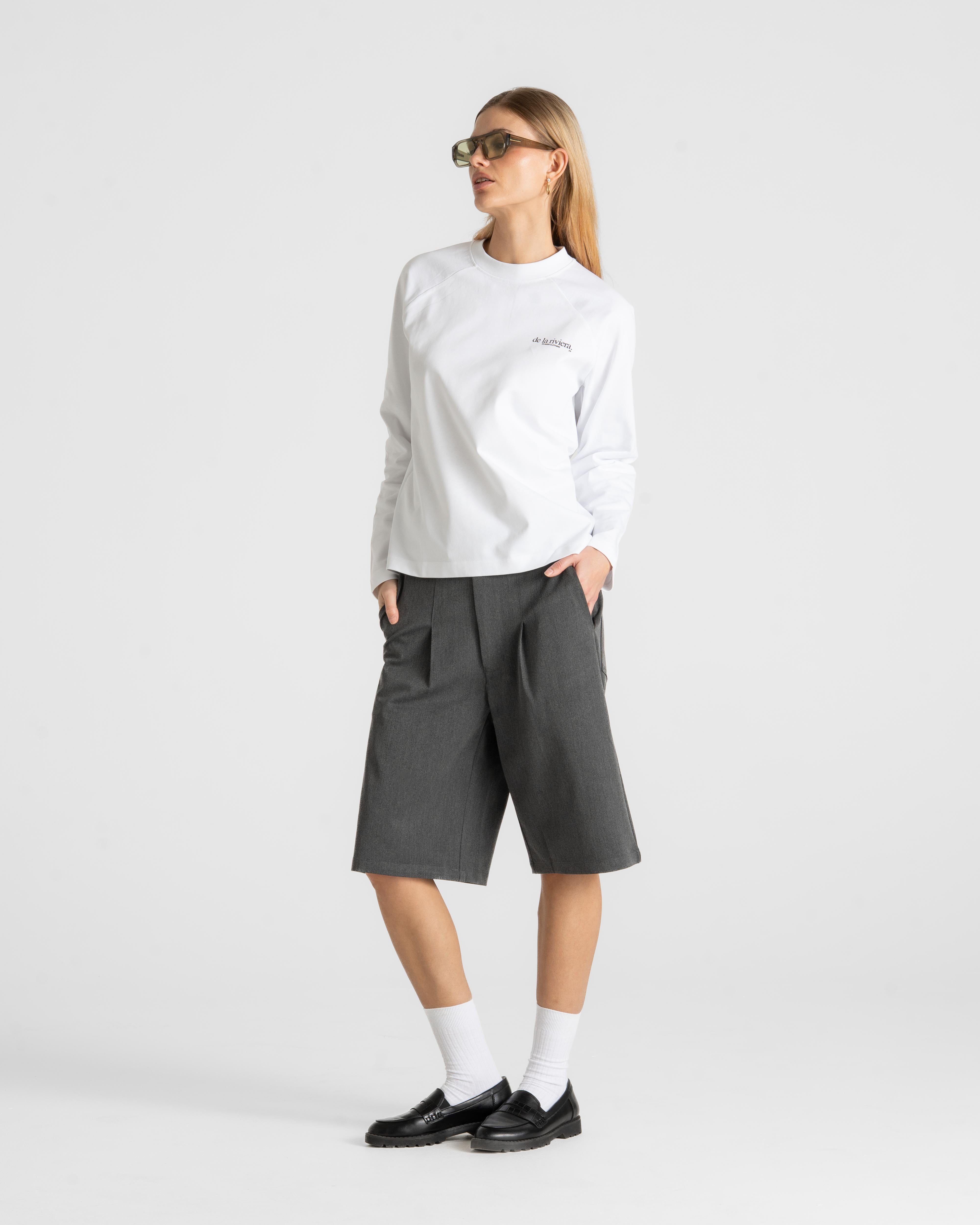 Riviera Rogue Raglan Longsleeve White Dame